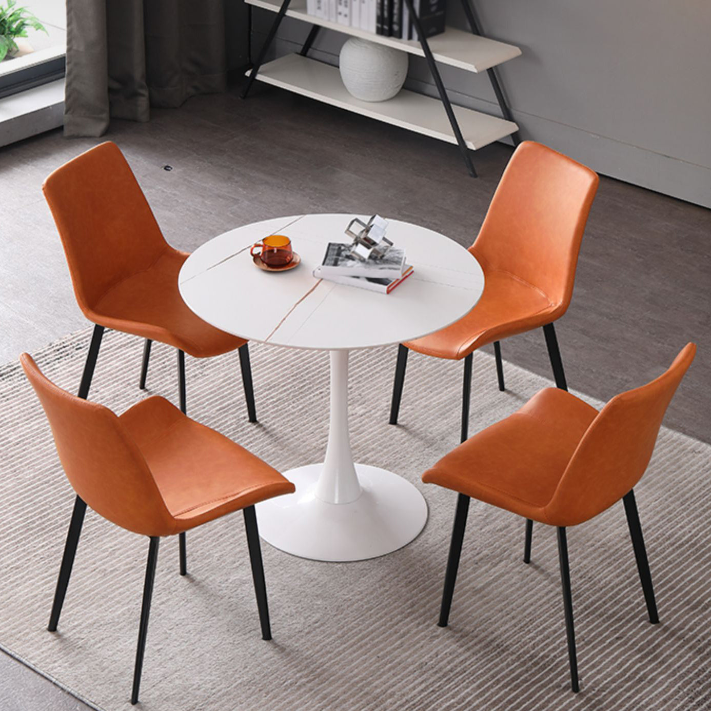 Modern Style Dining Table Round Sintered Stone Dining Table for Home Use Clearhalo ' dining_table' 'Dining Tables & Seating' 'Dining Tables' 'furn' 'furn_dining_table' 'Furniture' 'furniture_dining_table' 'Kitchen & Dining Furniture' 'kitchen&dining_furn' 'kitchen' 'kitchen_dining_table' 3922660