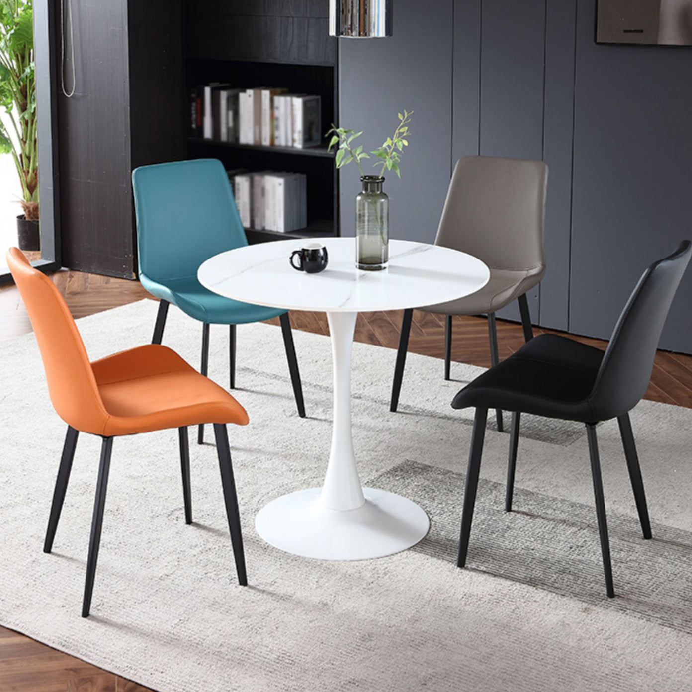 Modern Style Dining Table Round Sintered Stone Dining Table for Home Use Clearhalo ' dining_table' 'Dining Tables & Seating' 'Dining Tables' 'furn' 'furn_dining_table' 'Furniture' 'furniture_dining_table' 'Kitchen & Dining Furniture' 'kitchen&dining_furn' 'kitchen' 'kitchen_dining_table' 3922662