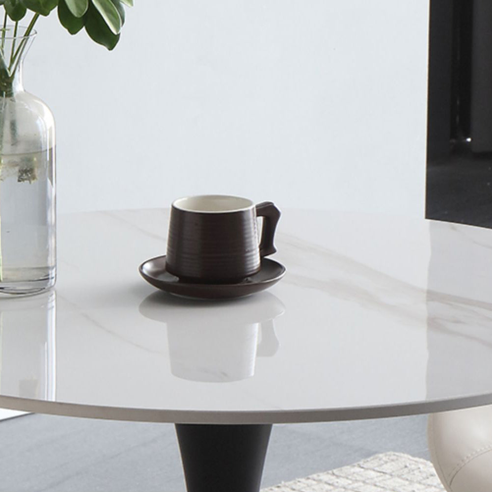 Modern Style Dining Table Round Sintered Stone Dining Table for Home Use Clearhalo ' dining_table' 'Dining Tables & Seating' 'Dining Tables' 'furn' 'furn_dining_table' 'Furniture' 'furniture_dining_table' 'Kitchen & Dining Furniture' 'kitchen&dining_furn' 'kitchen' 'kitchen_dining_table' 3922666