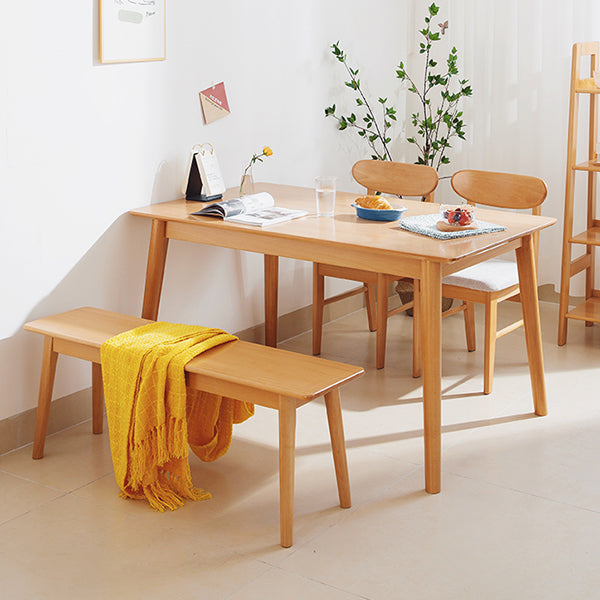Rectangle Solid Wood Dining Table Modern Beech Wood Table in Nature with 4 Legs Clearhalo ' dining_table' 'Dining Tables & Seating' 'Dining Tables' 'furn' 'furn_dining_table' 'Furniture' 'furniture_dining_table' 'Kitchen & Dining Furniture' 'kitchen&dining_furn' 'kitchen' 'kitchen_dining_table' 3922725