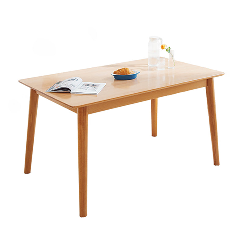 Rectangle Solid Wood Dining Table Modern Beech Wood Table in Nature with 4 Legs Without Chairs Clearhalo ' dining_table' 'Dining Tables & Seating' 'Dining Tables' 'furn' 'furn_dining_table' 'Furniture' 'furniture_dining_table' 'Kitchen & Dining Furniture' 'kitchen&dining_furn' 'kitchen' 'kitchen_dining_table' 3922728