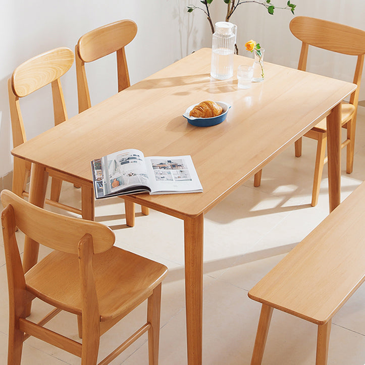 Rectangle Solid Wood Dining Table Modern Beech Wood Table in Nature with 4 Legs Clearhalo ' dining_table' 'Dining Tables & Seating' 'Dining Tables' 'furn' 'furn_dining_table' 'Furniture' 'furniture_dining_table' 'Kitchen & Dining Furniture' 'kitchen&dining_furn' 'kitchen' 'kitchen_dining_table' 3922729