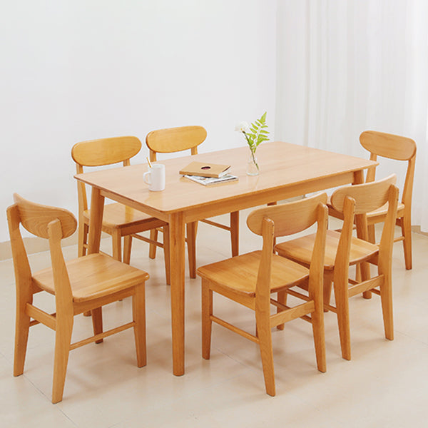 Rectangle Solid Wood Dining Table Modern Beech Wood Table in Nature with 4 Legs Clearhalo ' dining_table' 'Dining Tables & Seating' 'Dining Tables' 'furn' 'furn_dining_table' 'Furniture' 'furniture_dining_table' 'Kitchen & Dining Furniture' 'kitchen&dining_furn' 'kitchen' 'kitchen_dining_table' 3922735