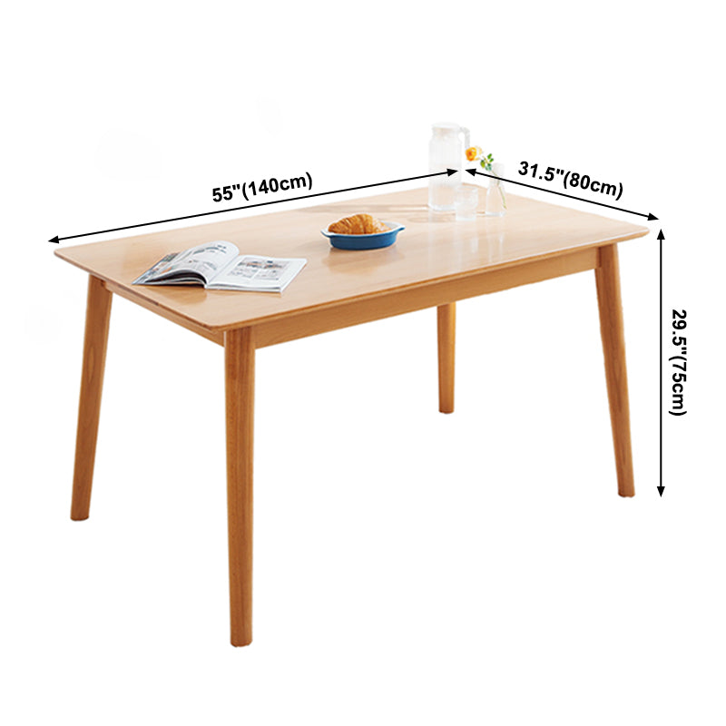 Rectangle Solid Wood Dining Table Modern Beech Wood Table in Nature with 4 Legs Clearhalo ' dining_table' 'Dining Tables & Seating' 'Dining Tables' 'furn' 'furn_dining_table' 'Furniture' 'furniture_dining_table' 'Kitchen & Dining Furniture' 'kitchen&dining_furn' 'kitchen' 'kitchen_dining_table' 3922736