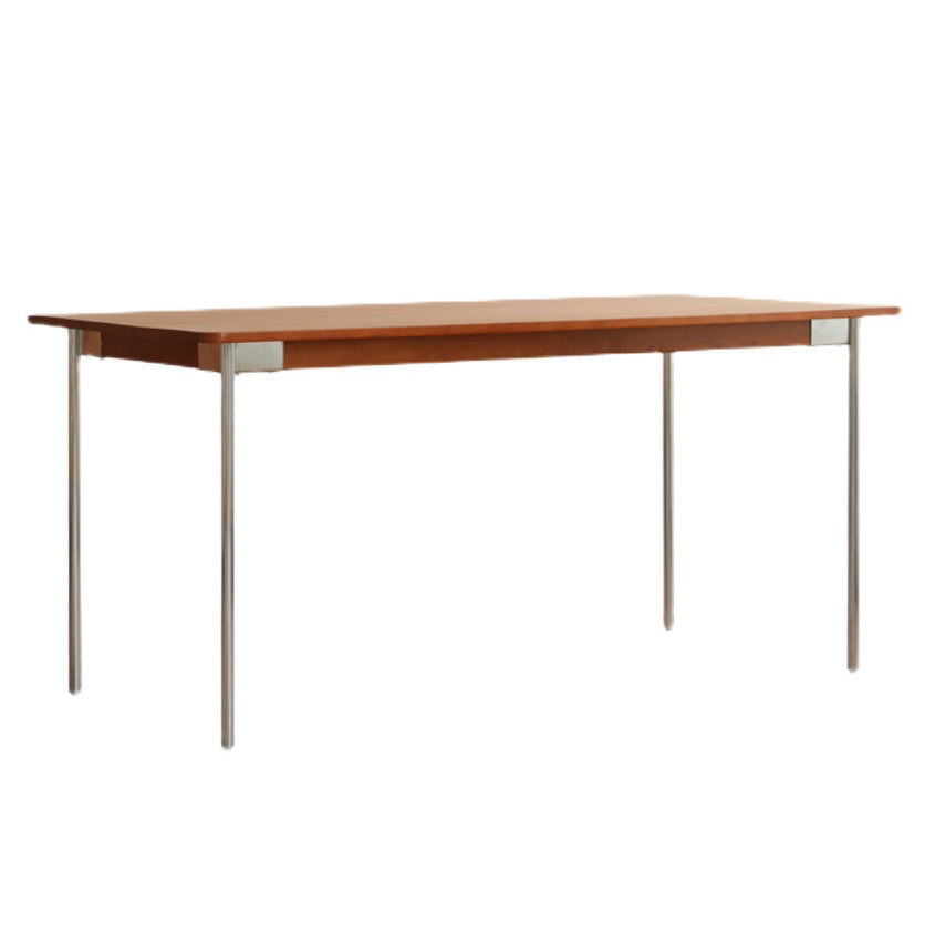 Boxwood Solid Wood Dining Table Metallic 4 Legs Base Rectangle Table for Home Without Chairs Clearhalo ' dining_table' 'Dining Tables & Seating' 'Dining Tables' 'furn' 'furn_dining_table' 'Furniture' 'furniture_dining_table' 'Kitchen & Dining Furniture' 'kitchen&dining_furn' 'kitchen' 'kitchen_dining_table' 3922742