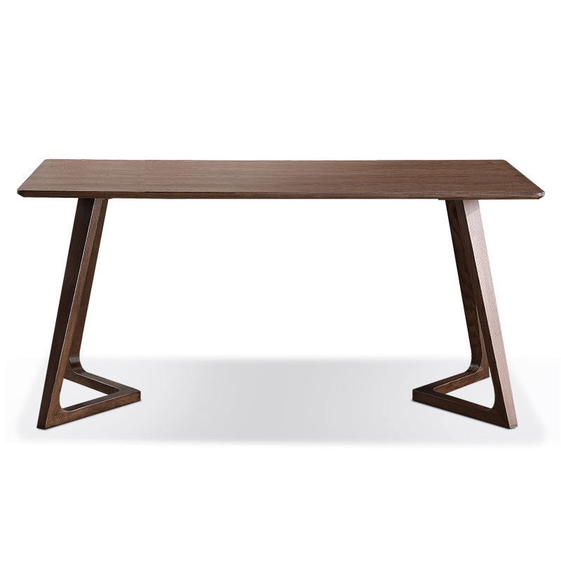 Contemporary Ash Wood Dining Table Double Pedestal Solid Wood Base Rectangle Table for Home Without Chairs Clearhalo ' dining_table' 'Dining Tables & Seating' 'Dining Tables' 'furn' 'furn_dining_table' 'Furniture' 'furniture_dining_table' 'Kitchen & Dining Furniture' 'kitchen&dining_furn' 'kitchen' 'kitchen_dining_table' 3922754