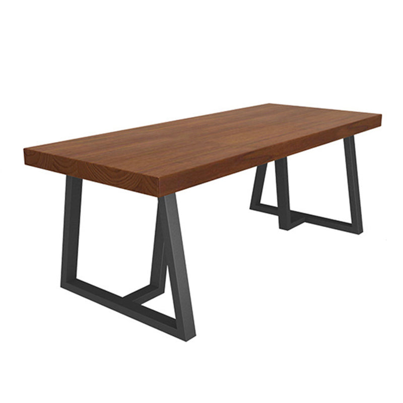Metal Industrial Rectangle Dining Table Solid Wood Table for Kitchen and Dining Room Without Chairs Clearhalo ' dining_table' 'Dining Tables & Seating' 'Dining Tables' 'furn' 'furn_dining_table' 'Furniture' 'furniture_dining_table' 'Kitchen & Dining Furniture' 'kitchen&dining_furn' 'kitchen' 'kitchen_dining_table' 3922789