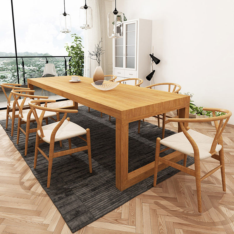 Pine Solid Wood Dining Double Table Pedestal Base Rectangle Table for Home Clearhalo ' dining_table' 'Dining Tables & Seating' 'Dining Tables' 'furn' 'furn_dining_table' 'Furniture' 'furniture_dining_table' 'Kitchen & Dining Furniture' 'kitchen&dining_furn' 'kitchen' 'kitchen_dining_table' 3922808