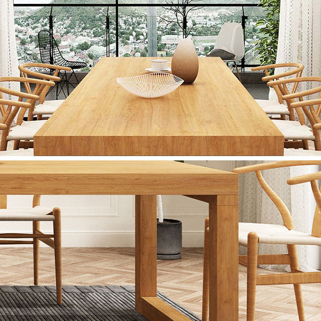 Pine Solid Wood Dining Double Table Pedestal Base Rectangle Table for Home Clearhalo ' dining_table' 'Dining Tables & Seating' 'Dining Tables' 'furn' 'furn_dining_table' 'Furniture' 'furniture_dining_table' 'Kitchen & Dining Furniture' 'kitchen&dining_furn' 'kitchen' 'kitchen_dining_table' 3922815