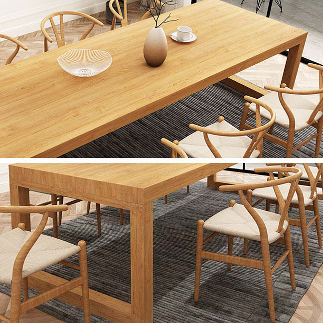 Pine Solid Wood Dining Double Table Pedestal Base Rectangle Table for Home Clearhalo ' dining_table' 'Dining Tables & Seating' 'Dining Tables' 'furn' 'furn_dining_table' 'Furniture' 'furniture_dining_table' 'Kitchen & Dining Furniture' 'kitchen&dining_furn' 'kitchen' 'kitchen_dining_table' 3922816