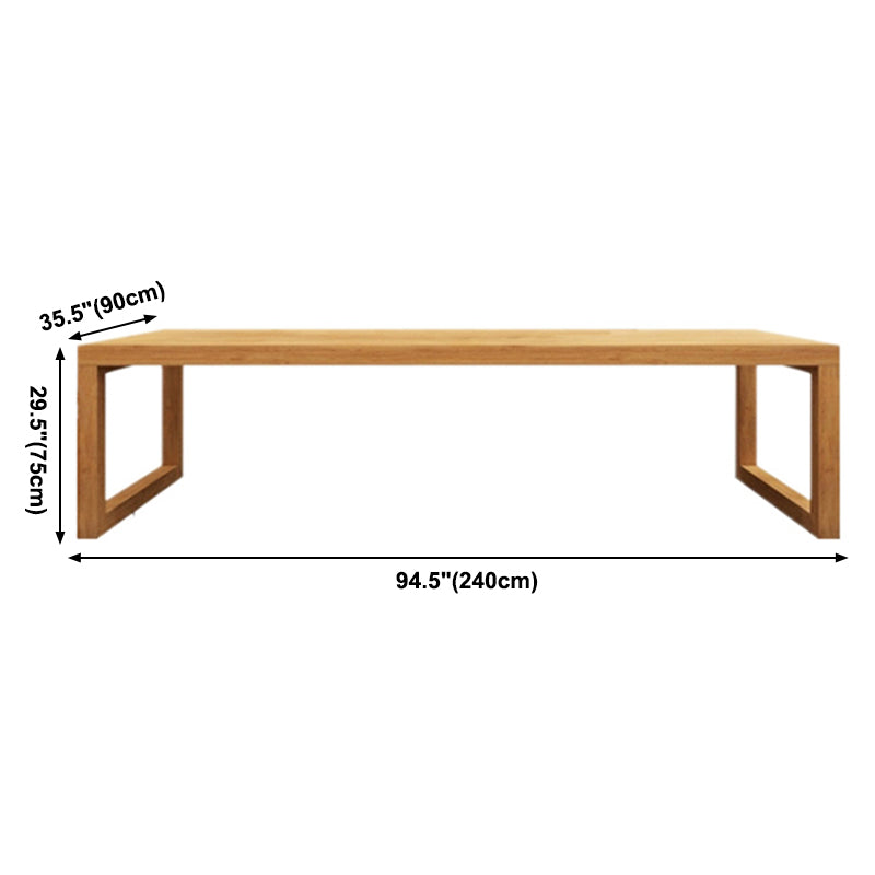 Pine Solid Wood Dining Double Table Pedestal Base Rectangle Table for Home Clearhalo ' dining_table' 'Dining Tables & Seating' 'Dining Tables' 'furn' 'furn_dining_table' 'Furniture' 'furniture_dining_table' 'Kitchen & Dining Furniture' 'kitchen&dining_furn' 'kitchen' 'kitchen_dining_table' 3922823