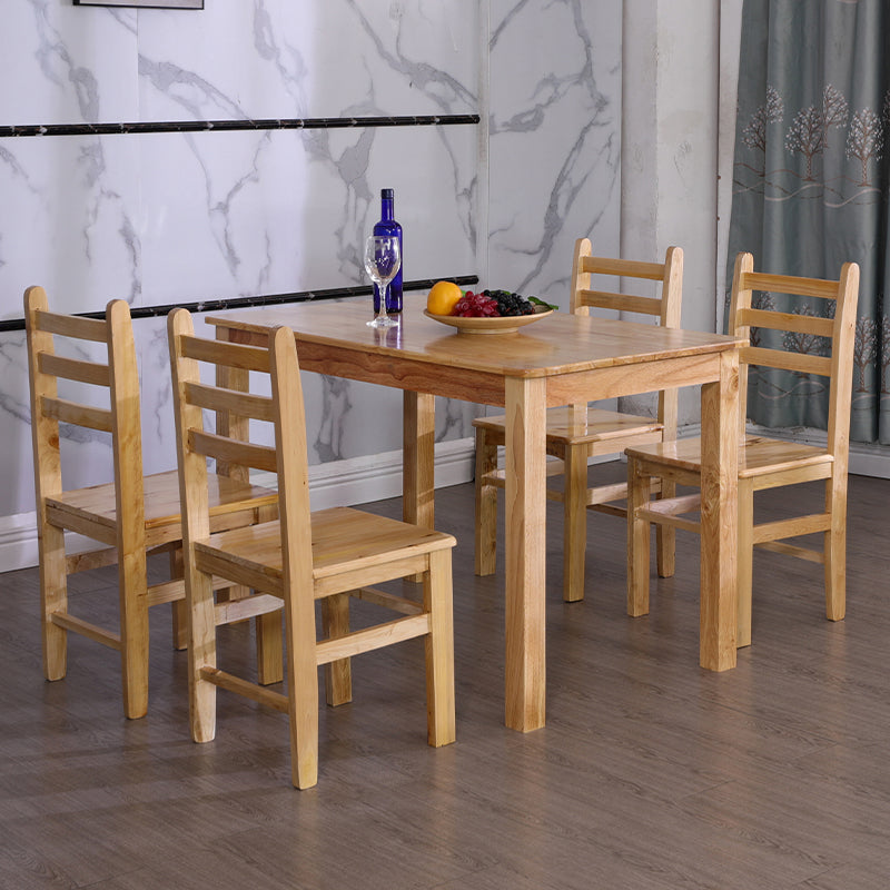 Contemporary Style Oak Dining Table 4 Legs Solid Wood Base Table for Home Clearhalo ' dining_table' 'Dining Tables & Seating' 'Dining Tables' 'furn' 'furn_dining_table' 'Furniture' 'furniture_dining_table' 'Kitchen & Dining Furniture' 'kitchen&dining_furn' 'kitchen' 'kitchen_dining_table' 3922828