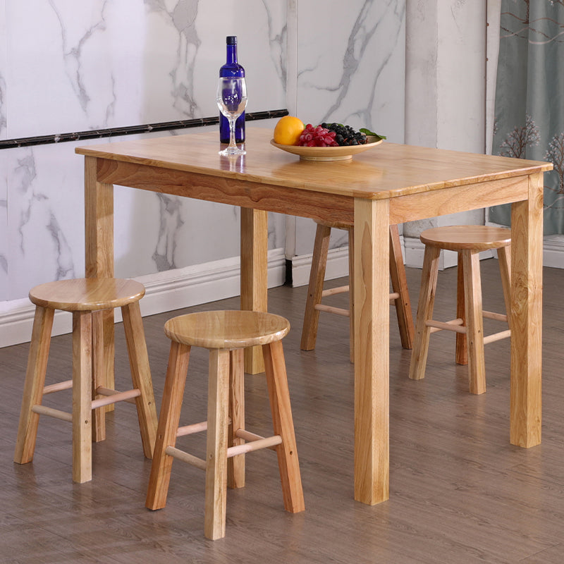 Contemporary Style Oak Dining Table 4 Legs Solid Wood Base Table for Home Clearhalo ' dining_table' 'Dining Tables & Seating' 'Dining Tables' 'furn' 'furn_dining_table' 'Furniture' 'furniture_dining_table' 'Kitchen & Dining Furniture' 'kitchen&dining_furn' 'kitchen' 'kitchen_dining_table' 3922829