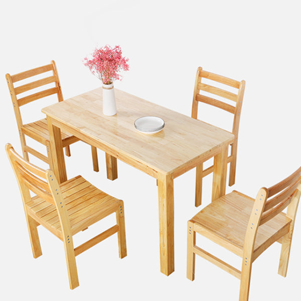 Contemporary Style Oak Dining Table 4 Legs Solid Wood Base Table for Home Clearhalo ' dining_table' 'Dining Tables & Seating' 'Dining Tables' 'furn' 'furn_dining_table' 'Furniture' 'furniture_dining_table' 'Kitchen & Dining Furniture' 'kitchen&dining_furn' 'kitchen' 'kitchen_dining_table' 3922834