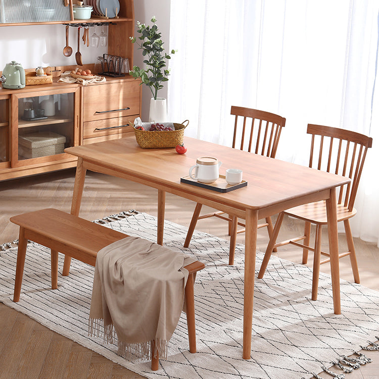 Rectangle Cherry Wood Dining Table Modern Wood Table in Nature with 4 Legs Clearhalo ' dining_table' 'Dining Tables & Seating' 'Dining Tables' 'furn' 'furn_dining_table' 'Furniture' 'furniture_dining_table' 'Kitchen & Dining Furniture' 'kitchen&dining_furn' 'kitchen' 'kitchen_dining_table' 3922846