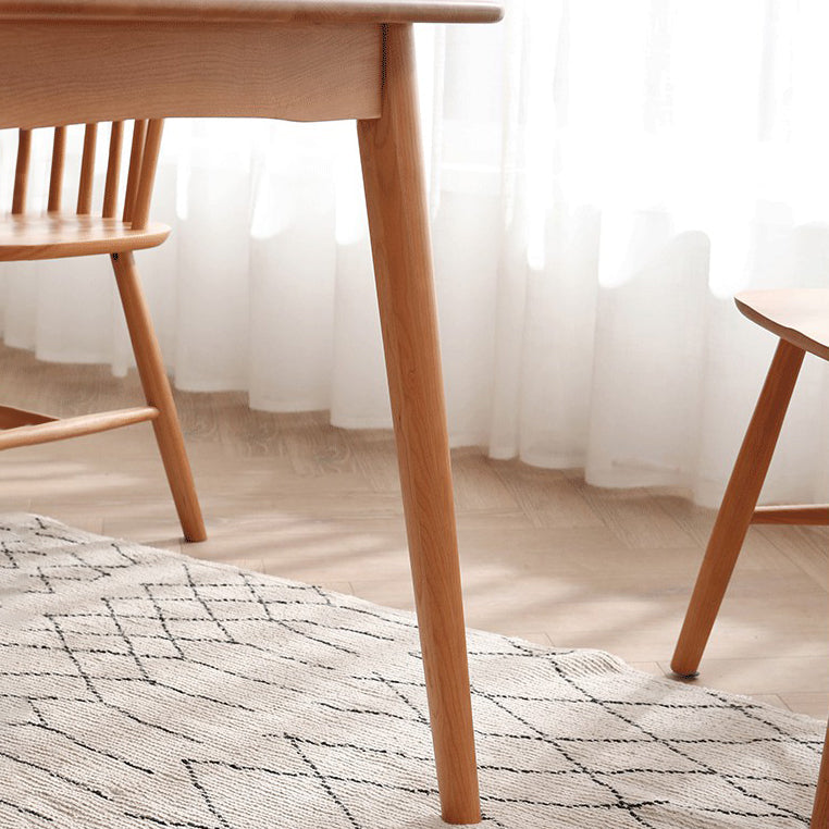 Rectangle Cherry Wood Dining Table Modern Wood Table in Nature with 4 Legs Clearhalo ' dining_table' 'Dining Tables & Seating' 'Dining Tables' 'furn' 'furn_dining_table' 'Furniture' 'furniture_dining_table' 'Kitchen & Dining Furniture' 'kitchen&dining_furn' 'kitchen' 'kitchen_dining_table' 3922850