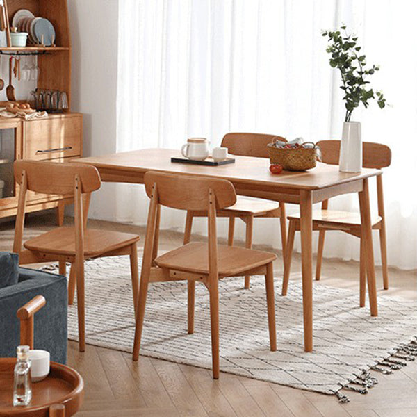 Rectangle Cherry Wood Dining Table Modern Wood Table in Nature with 4 Legs Clearhalo ' dining_table' 'Dining Tables & Seating' 'Dining Tables' 'furn' 'furn_dining_table' 'Furniture' 'furniture_dining_table' 'Kitchen & Dining Furniture' 'kitchen&dining_furn' 'kitchen' 'kitchen_dining_table' 3922855