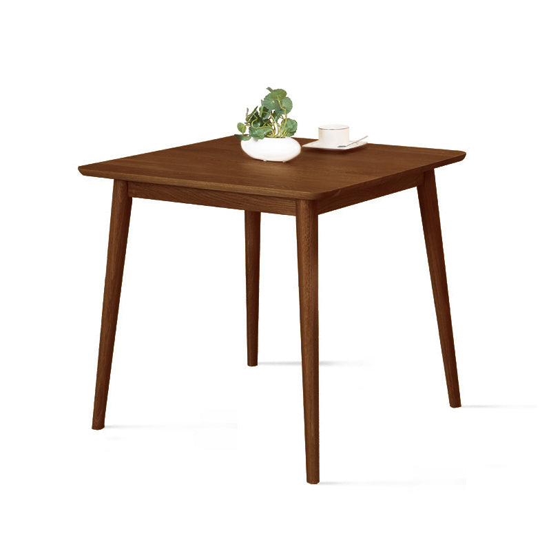 Rubberwood Solid Wood Dining Table 4 Legs Base Wood Table for Kitchen Walnut 31.5"L x 31.5"W x 29.5"H Without Chairs Clearhalo ' dining_table' 'Dining Tables & Seating' 'Dining Tables' 'furn' 'furn_dining_table' 'Furniture' 'furniture_dining_table' 'Kitchen & Dining Furniture' 'kitchen&dining_furn' 'kitchen' 'kitchen_dining_table' 3922862
