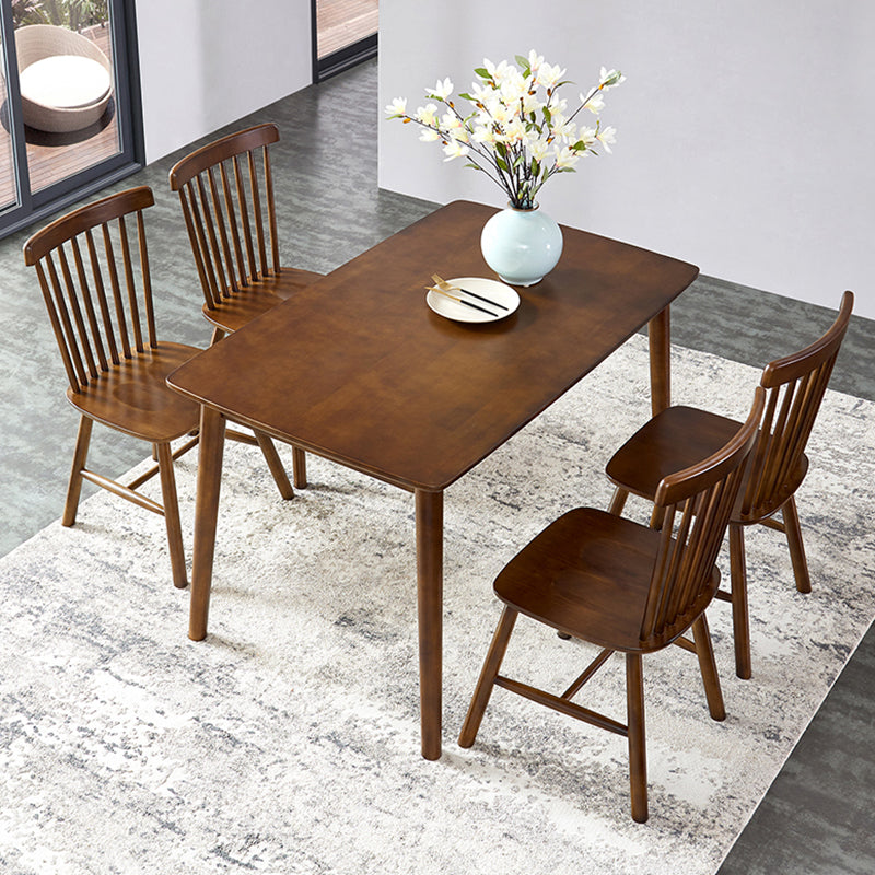 Rubberwood Solid Wood Dining Table 4 Legs Base Wood Table for Kitchen Clearhalo ' dining_table' 'Dining Tables & Seating' 'Dining Tables' 'furn' 'furn_dining_table' 'Furniture' 'furniture_dining_table' 'Kitchen & Dining Furniture' 'kitchen&dining_furn' 'kitchen' 'kitchen_dining_table' 3922863