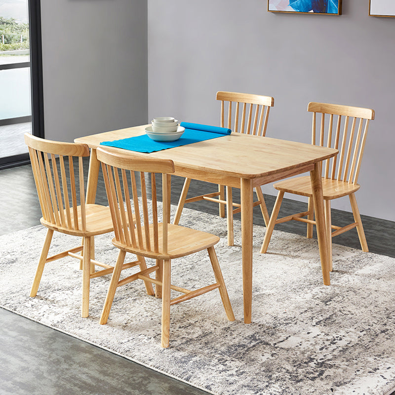 Rubberwood Solid Wood Dining Table 4 Legs Base Wood Table for Kitchen Clearhalo ' dining_table' 'Dining Tables & Seating' 'Dining Tables' 'furn' 'furn_dining_table' 'Furniture' 'furniture_dining_table' 'Kitchen & Dining Furniture' 'kitchen&dining_furn' 'kitchen' 'kitchen_dining_table' 3922865