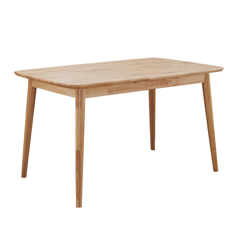 Rubberwood Solid Wood Dining Table 4 Legs Base Wood Table for Kitchen Natural Without Chairs Clearhalo ' dining_table' 'Dining Tables & Seating' 'Dining Tables' 'furn' 'furn_dining_table' 'Furniture' 'furniture_dining_table' 'Kitchen & Dining Furniture' 'kitchen&dining_furn' 'kitchen' 'kitchen_dining_table' 3922867