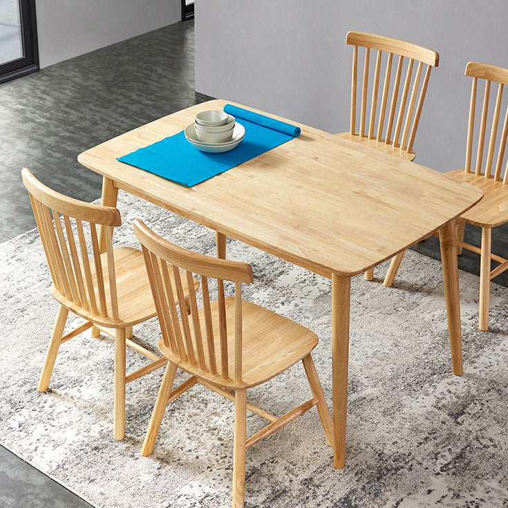 Rubberwood Solid Wood Dining Table 4 Legs Base Wood Table for Kitchen Clearhalo ' dining_table' 'Dining Tables & Seating' 'Dining Tables' 'furn' 'furn_dining_table' 'Furniture' 'furniture_dining_table' 'Kitchen & Dining Furniture' 'kitchen&dining_furn' 'kitchen' 'kitchen_dining_table' 3922873