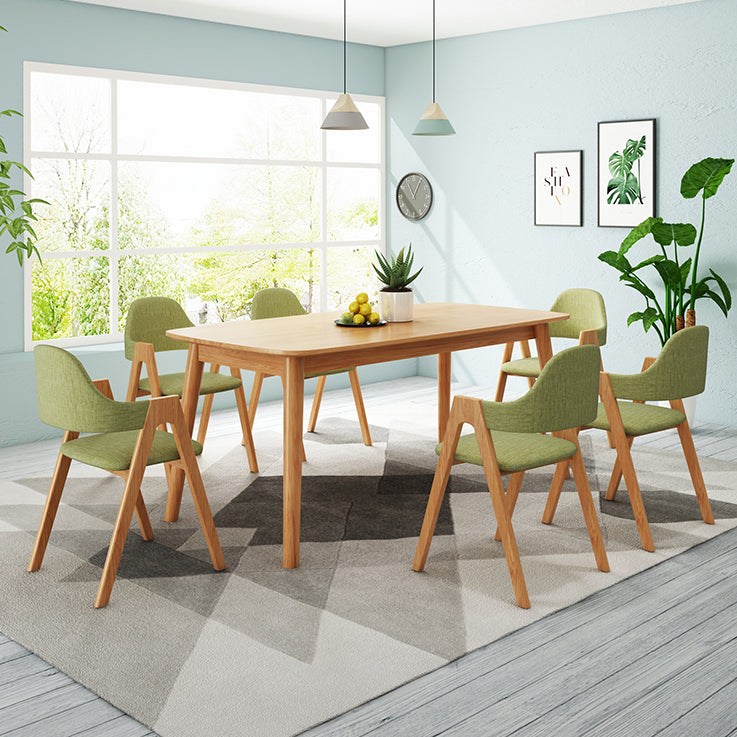 Rubberwood Solid Wood Dining Table 4 Legs Base Wood Table for Kitchen Clearhalo ' dining_table' 'Dining Tables & Seating' 'Dining Tables' 'furn' 'furn_dining_table' 'Furniture' 'furniture_dining_table' 'Kitchen & Dining Furniture' 'kitchen&dining_furn' 'kitchen' 'kitchen_dining_table' 3922875