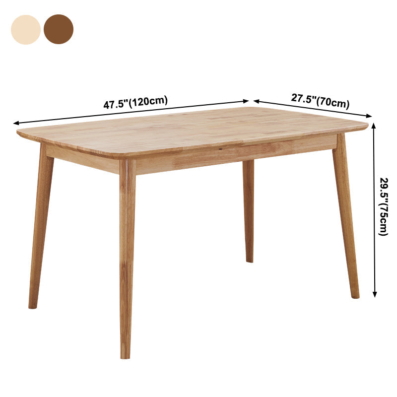 Rubberwood Solid Wood Dining Table 4 Legs Base Wood Table for Kitchen Clearhalo ' dining_table' 'Dining Tables & Seating' 'Dining Tables' 'furn' 'furn_dining_table' 'Furniture' 'furniture_dining_table' 'Kitchen & Dining Furniture' 'kitchen&dining_furn' 'kitchen' 'kitchen_dining_table' 3922877