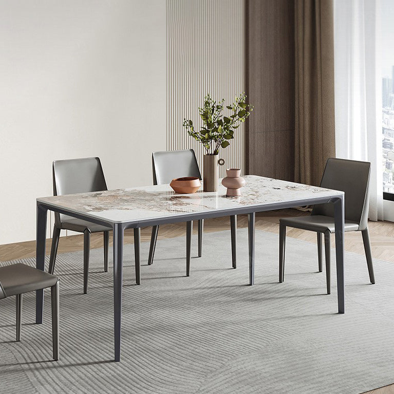 Metal Contemporary Rectangular Table White Sintered Stone Dining Table with Metal Legs Clearhalo ' dining_table' 'Dining Tables & Seating' 'Dining Tables' 'furn' 'furn_dining_table' 'Furniture' 'furniture_dining_table' 'Kitchen & Dining Furniture' 'kitchen&dining_furn' 'kitchen' 'kitchen_dining_table' 3922889