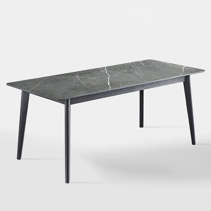Industrial Rectangle Dining Table for Restaurant Sintered Stone Top Table with 4 Legs Gray Without Chairs Clearhalo ' dining_table' 'Dining Tables & Seating' 'Dining Tables' 'furn' 'furn_dining_table' 'Furniture' 'furniture_dining_table' 'Kitchen & Dining Furniture' 'kitchen&dining_furn' 'kitchen' 'kitchen_dining_table' 3922899
