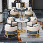 Traditional Luxury Style Dining Table White Round Sintered Stone Table Clearhalo ' dining_table' 'Dining Tables & Seating' 'Dining Tables' 'furn' 'furn_dining_table' 'Furniture' 'furniture_dining_table' 'Kitchen & Dining Furniture' 'kitchen&dining_furn' 'kitchen' 'kitchen_dining_table' 3922911