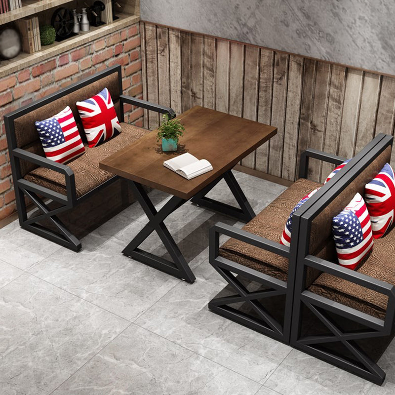Industrial Style Brown Dinner Table Solid Wood Trestle Table for Dining Room Clearhalo ' dining_table' 'Dining Tables & Seating' 'Dining Tables' 'furn' 'furn_dining_table' 'Furniture' 'furniture_dining_table' 'Kitchen & Dining Furniture' 'kitchen&dining_furn' 'kitchen' 'kitchen_dining_table' 3922924