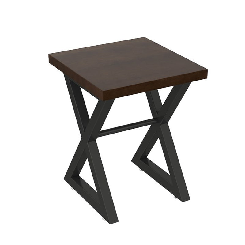 Industrial Style Brown Dinner Table Solid Wood Trestle Table for Dining Room 23.6"L x 23.6"W x 29.5"H Without Chairs Clearhalo ' dining_table' 'Dining Tables & Seating' 'Dining Tables' 'furn' 'furn_dining_table' 'Furniture' 'furniture_dining_table' 'Kitchen & Dining Furniture' 'kitchen&dining_furn' 'kitchen' 'kitchen_dining_table' 3922925