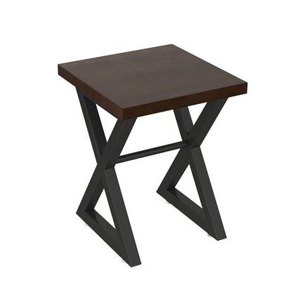 Industrial Style Brown Dinner Table Solid Wood Trestle Table for Dining Room 23.6"L x 23.6"W x 29.5"H Without Chairs Clearhalo ' dining_table' 'Dining Tables & Seating' 'Dining Tables' 'furn' 'furn_dining_table' 'Furniture' 'furniture_dining_table' 'Kitchen & Dining Furniture' 'kitchen&dining_furn' 'kitchen' 'kitchen_dining_table' 3922925
