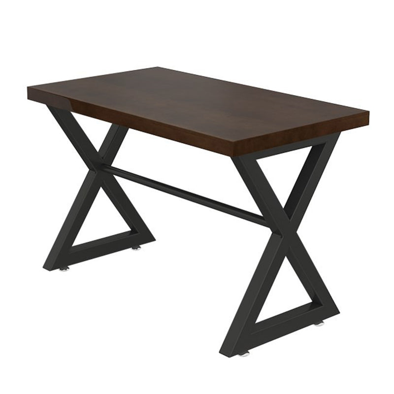 Industrial Style Brown Dinner Table Solid Wood Trestle Table for Dining Room 47.2"L x 23.6"W x 29.5"H Without Chairs Clearhalo ' dining_table' 'Dining Tables & Seating' 'Dining Tables' 'furn' 'furn_dining_table' 'Furniture' 'furniture_dining_table' 'Kitchen & Dining Furniture' 'kitchen&dining_furn' 'kitchen' 'kitchen_dining_table' 3922926