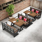 Industrial Style Brown Dinner Table Solid Wood Trestle Table for Dining Room Clearhalo ' dining_table' 'Dining Tables & Seating' 'Dining Tables' 'furn' 'furn_dining_table' 'Furniture' 'furniture_dining_table' 'Kitchen & Dining Furniture' 'kitchen&dining_furn' 'kitchen' 'kitchen_dining_table' 3922927