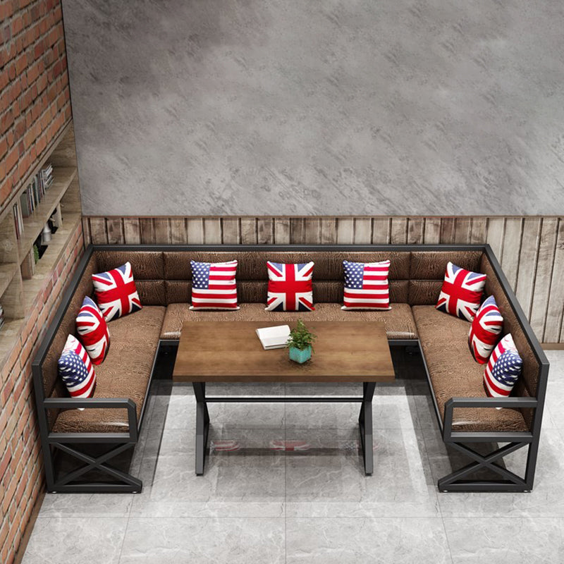 Industrial Style Brown Dinner Table Solid Wood Trestle Table for Dining Room Clearhalo ' dining_table' 'Dining Tables & Seating' 'Dining Tables' 'furn' 'furn_dining_table' 'Furniture' 'furniture_dining_table' 'Kitchen & Dining Furniture' 'kitchen&dining_furn' 'kitchen' 'kitchen_dining_table' 3922929