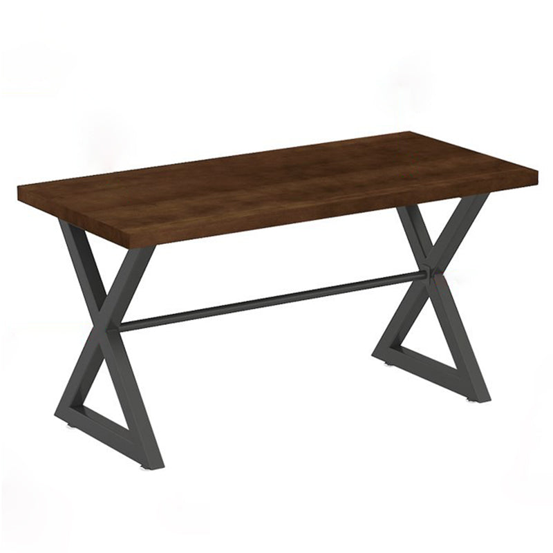 Industrial Style Brown Dinner Table Solid Wood Trestle Table for Dining Room Clearhalo ' dining_table' 'Dining Tables & Seating' 'Dining Tables' 'furn' 'furn_dining_table' 'Furniture' 'furniture_dining_table' 'Kitchen & Dining Furniture' 'kitchen&dining_furn' 'kitchen' 'kitchen_dining_table' 3922931