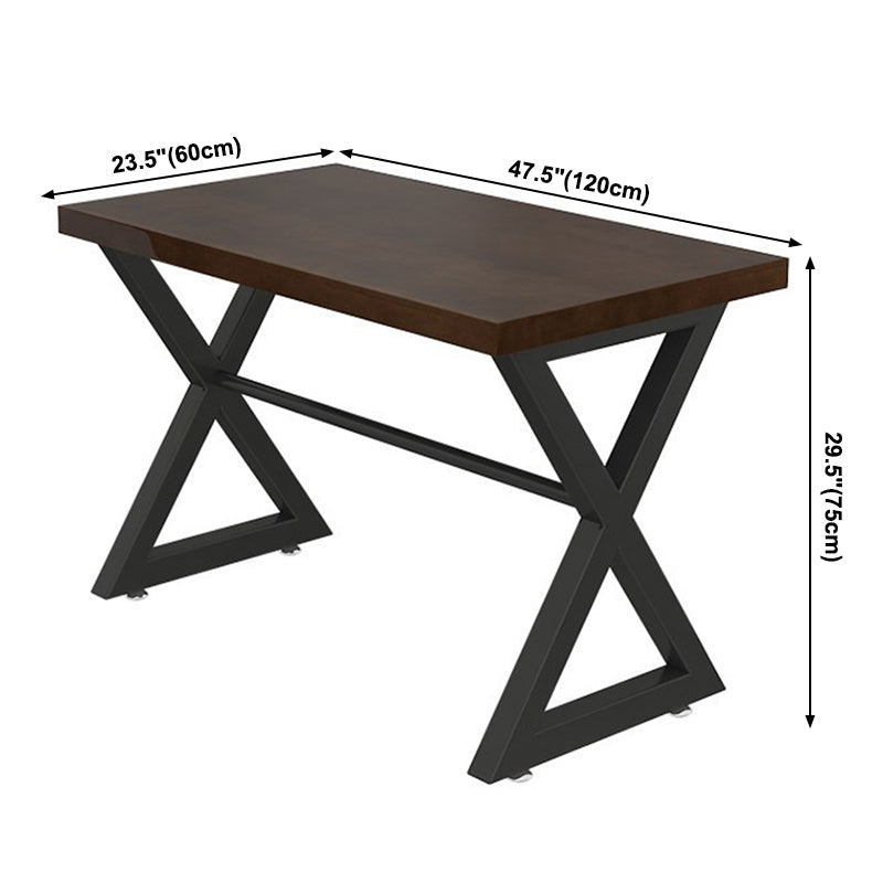 Industrial Style Brown Dinner Table Solid Wood Trestle Table for Dining Room Clearhalo ' dining_table' 'Dining Tables & Seating' 'Dining Tables' 'furn' 'furn_dining_table' 'Furniture' 'furniture_dining_table' 'Kitchen & Dining Furniture' 'kitchen&dining_furn' 'kitchen' 'kitchen_dining_table' 3922936