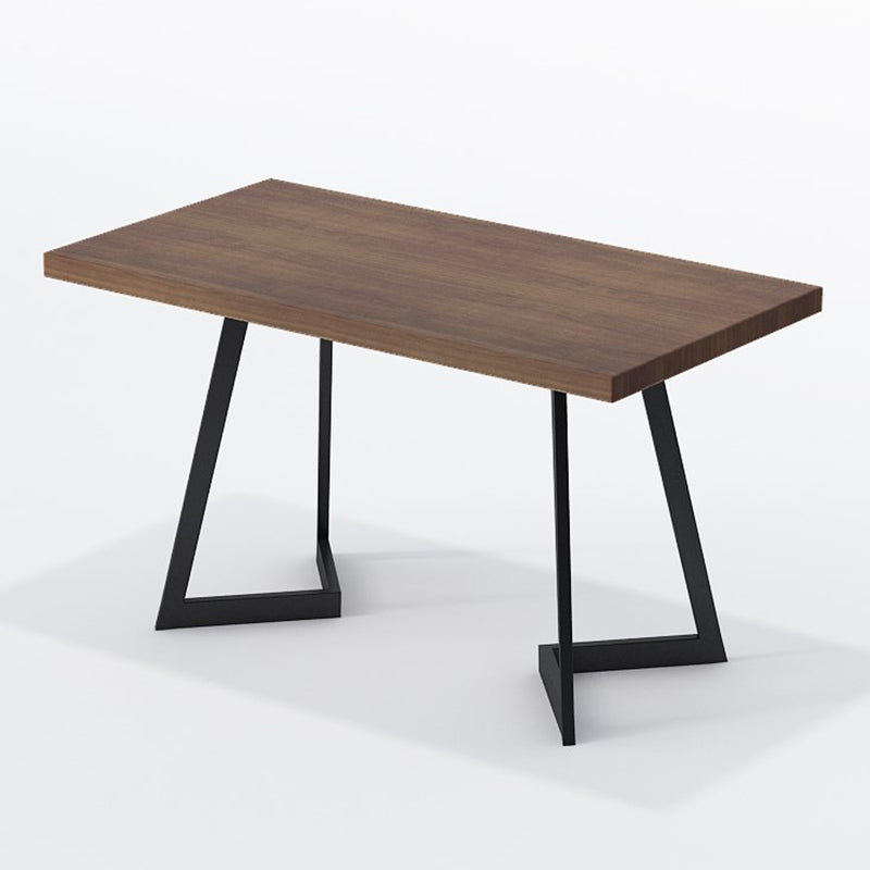 Industrial Brown Dinner Table Solid Wood Table with Metal Base for Dining Room 47.2"L x 23.6"W x 29.5"H Without Chairs Clearhalo ' dining_table' 'Dining Tables & Seating' 'Dining Tables' 'furn' 'furn_dining_table' 'Furniture' 'furniture_dining_table' 'Kitchen & Dining Furniture' 'kitchen&dining_furn' 'kitchen' 'kitchen_dining_table' 3922940