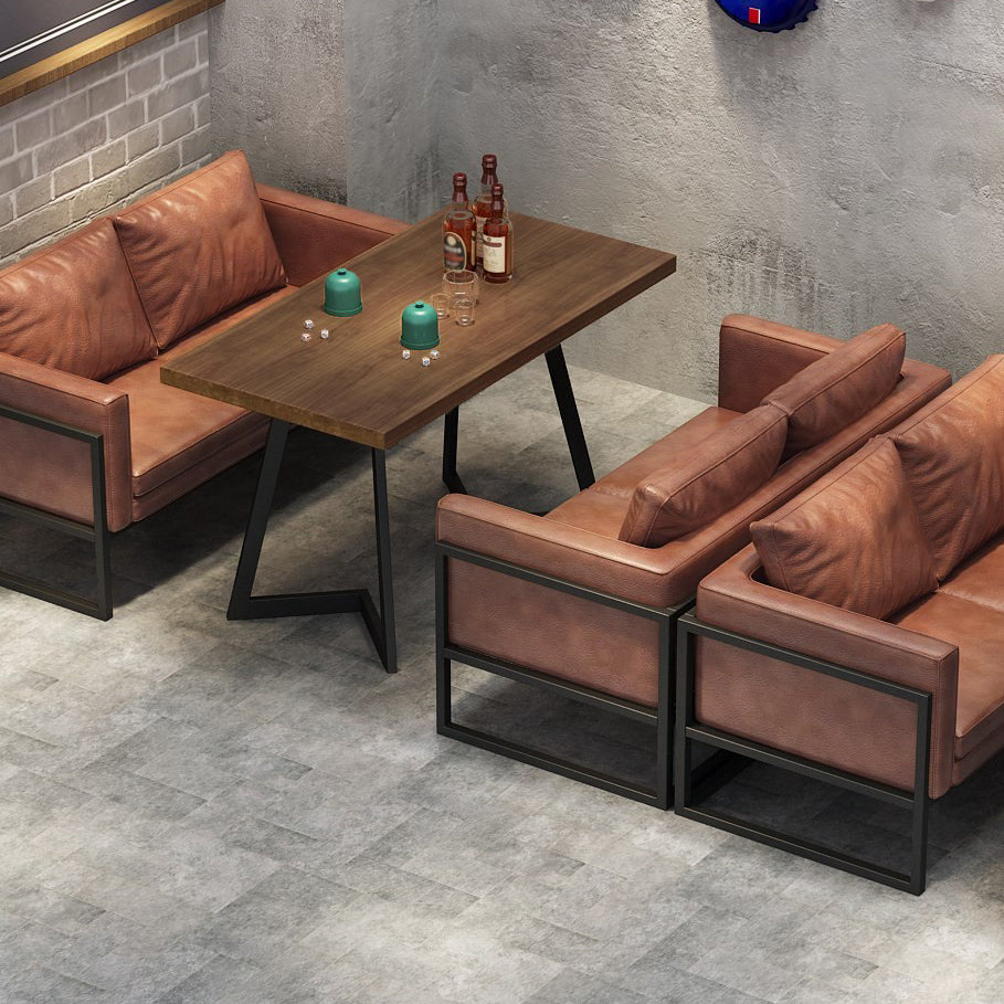 Industrial Brown Dinner Table Solid Wood Table with Metal Base for Dining Room Clearhalo ' dining_table' 'Dining Tables & Seating' 'Dining Tables' 'furn' 'furn_dining_table' 'Furniture' 'furniture_dining_table' 'Kitchen & Dining Furniture' 'kitchen&dining_furn' 'kitchen' 'kitchen_dining_table' 3922942