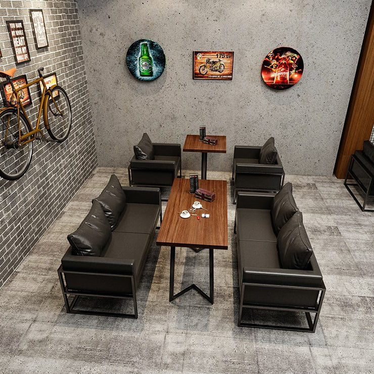 Industrial Brown Dinner Table Solid Wood Table with Metal Base for Dining Room Clearhalo ' dining_table' 'Dining Tables & Seating' 'Dining Tables' 'furn' 'furn_dining_table' 'Furniture' 'furniture_dining_table' 'Kitchen & Dining Furniture' 'kitchen&dining_furn' 'kitchen' 'kitchen_dining_table' 3922947