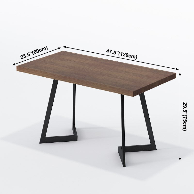 Industrial Brown Dinner Table Solid Wood Table with Metal Base for Dining Room Clearhalo ' dining_table' 'Dining Tables & Seating' 'Dining Tables' 'furn' 'furn_dining_table' 'Furniture' 'furniture_dining_table' 'Kitchen & Dining Furniture' 'kitchen&dining_furn' 'kitchen' 'kitchen_dining_table' 3922951