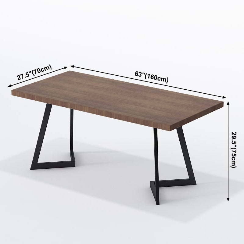 Industrial Brown Dinner Table Solid Wood Table with Metal Base for Dining Room Clearhalo ' dining_table' 'Dining Tables & Seating' 'Dining Tables' 'furn' 'furn_dining_table' 'Furniture' 'furniture_dining_table' 'Kitchen & Dining Furniture' 'kitchen&dining_furn' 'kitchen' 'kitchen_dining_table' 3922952