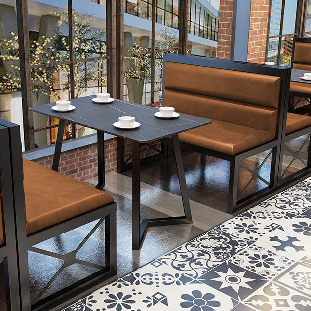 Industrial Style Dinner Table Rectangle Table with Black Frame for Dining Room Clearhalo ' dining_table' 'Dining Tables & Seating' 'Dining Tables' 'furn' 'furn_dining_table' 'Furniture' 'furniture_dining_table' 'Kitchen & Dining Furniture' 'kitchen&dining_furn' 'kitchen' 'kitchen_dining_table' 3922953