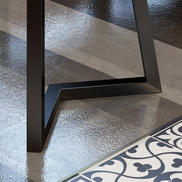 Industrial Style Dinner Table Rectangle Table with Black Frame for Dining Room Clearhalo ' dining_table' 'Dining Tables & Seating' 'Dining Tables' 'furn' 'furn_dining_table' 'Furniture' 'furniture_dining_table' 'Kitchen & Dining Furniture' 'kitchen&dining_furn' 'kitchen' 'kitchen_dining_table' 3922961