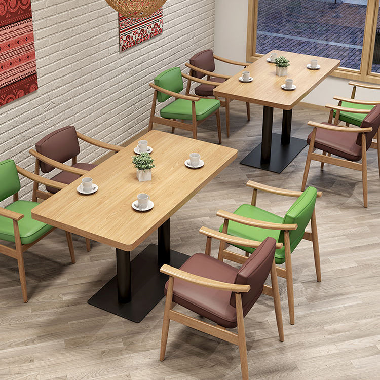 Industrial Brown Dinner Table Wood Table with Black Frame for Dining Room Clearhalo ' dining_table' 'Dining Tables & Seating' 'Dining Tables' 'furn' 'furn_dining_table' 'Furniture' 'furniture_dining_table' 'Kitchen & Dining Furniture' 'kitchen&dining_furn' 'kitchen' 'kitchen_dining_table' 3922984