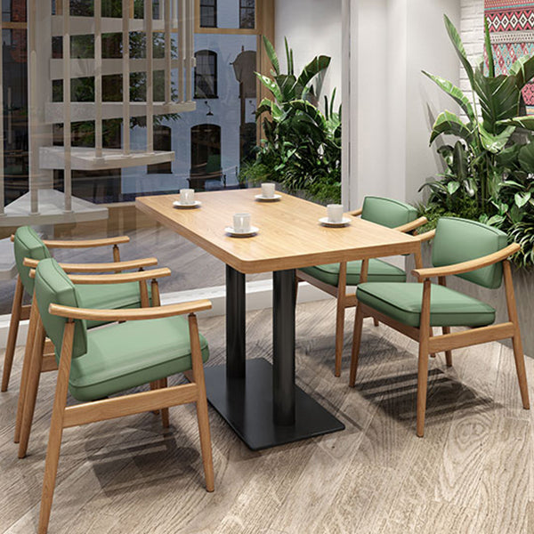 Industrial Brown Dinner Table Wood Table with Black Frame for Dining Room Clearhalo ' dining_table' 'Dining Tables & Seating' 'Dining Tables' 'furn' 'furn_dining_table' 'Furniture' 'furniture_dining_table' 'Kitchen & Dining Furniture' 'kitchen&dining_furn' 'kitchen' 'kitchen_dining_table' 3922993