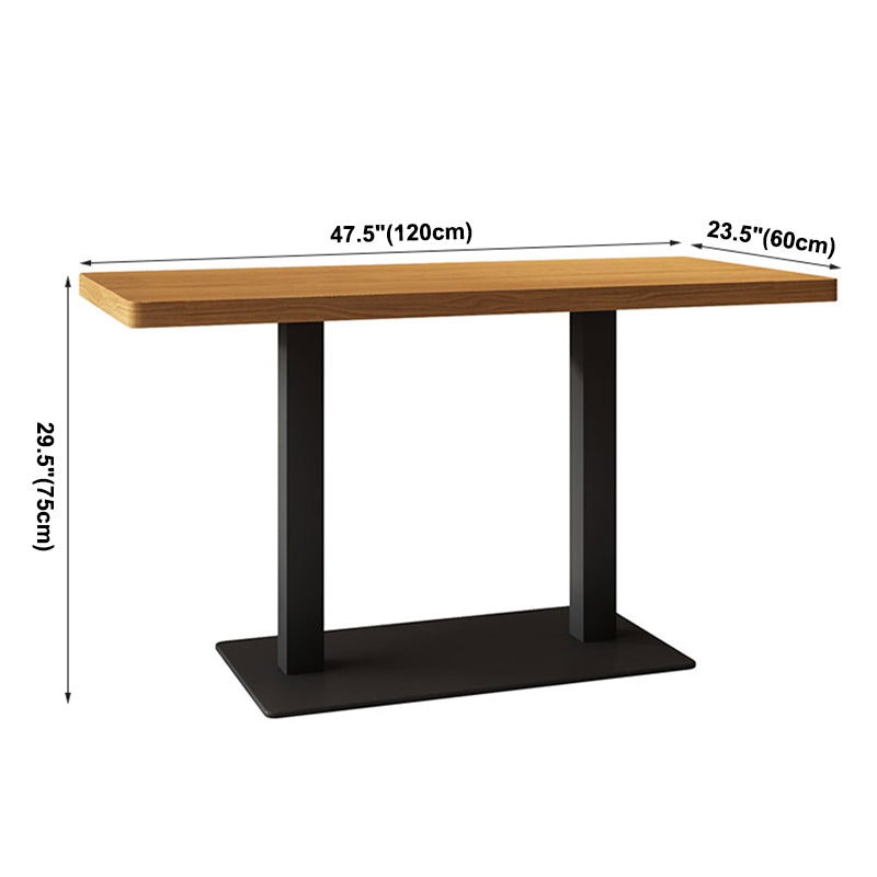 Industrial Brown Dinner Table Wood Table with Black Frame for Dining Room Clearhalo ' dining_table' 'Dining Tables & Seating' 'Dining Tables' 'furn' 'furn_dining_table' 'Furniture' 'furniture_dining_table' 'Kitchen & Dining Furniture' 'kitchen&dining_furn' 'kitchen' 'kitchen_dining_table' 3922997