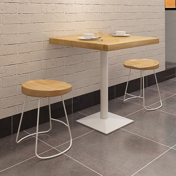 Square Wooden Fir Table Industrial Dining Table with Metal Pedestal Base Clearhalo ' dining_table' 'Dining Tables & Seating' 'Dining Tables' 'furn' 'furn_dining_table' 'Furniture' 'furniture_dining_table' 'Kitchen & Dining Furniture' 'kitchen&dining_furn' 'kitchen' 'kitchen_dining_table' 3923024